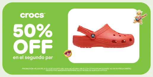 Crocs oferta segundo par