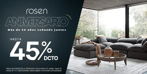 Promoción de aniversario Rosen con hasta 45% de descuento en productos seleccionados.